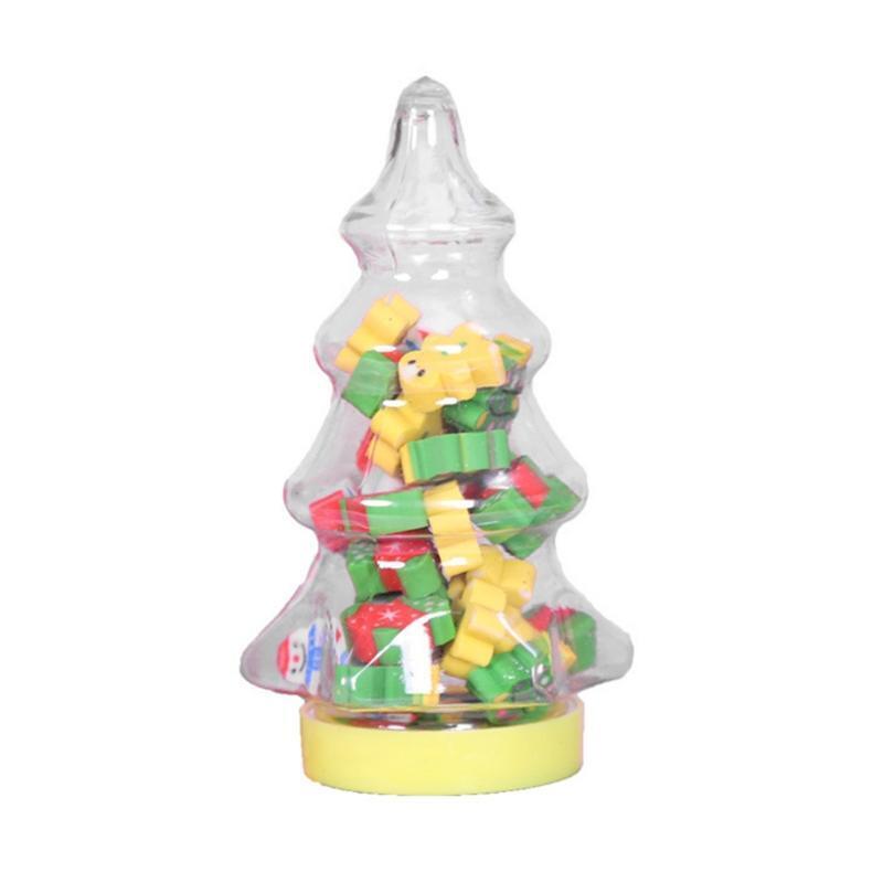 26Pcs Novelty Xmas Erasers Mini Rubber Erasers Xmas Tree Decorations for Home