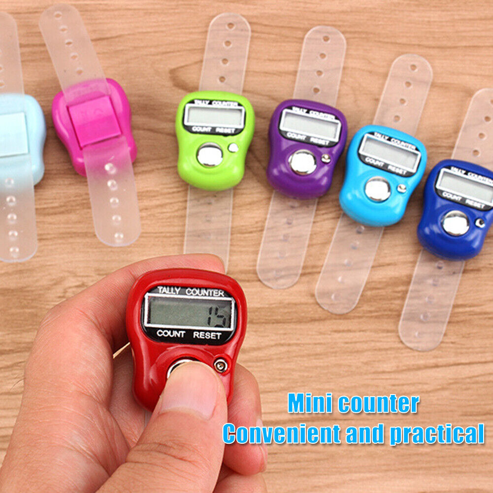 Electronic Finger Counter Ring LED Portable Digital Row Tally Pedometer