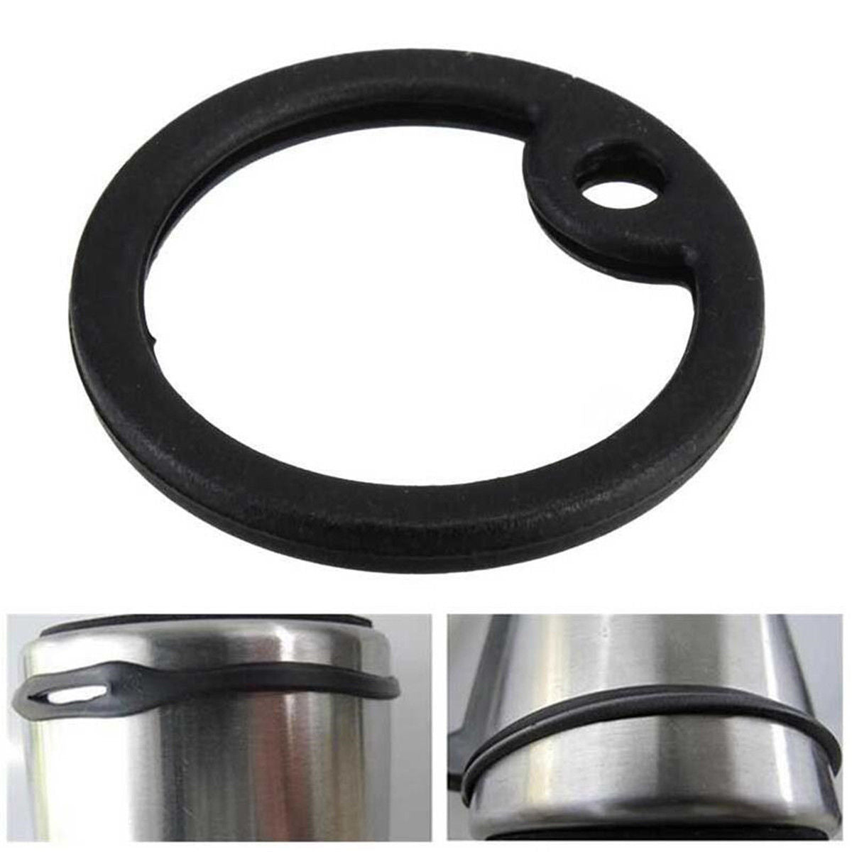2X Black Silicone Rubber Dog Tag Noise Silencer Bumper Fastener Ring Military