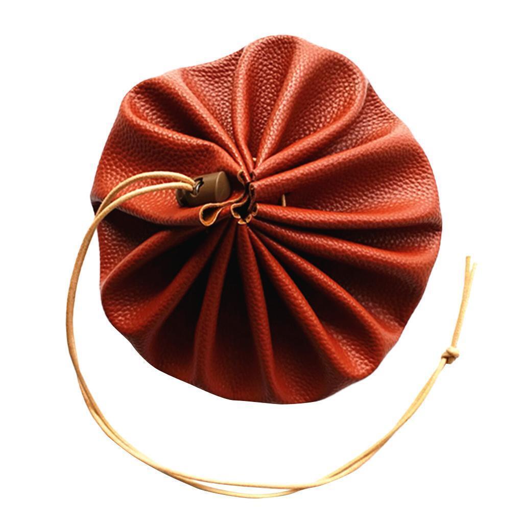 15" Large Leather Tinder & Possibles Pouch Bushcraft Drawstring Storage Bag