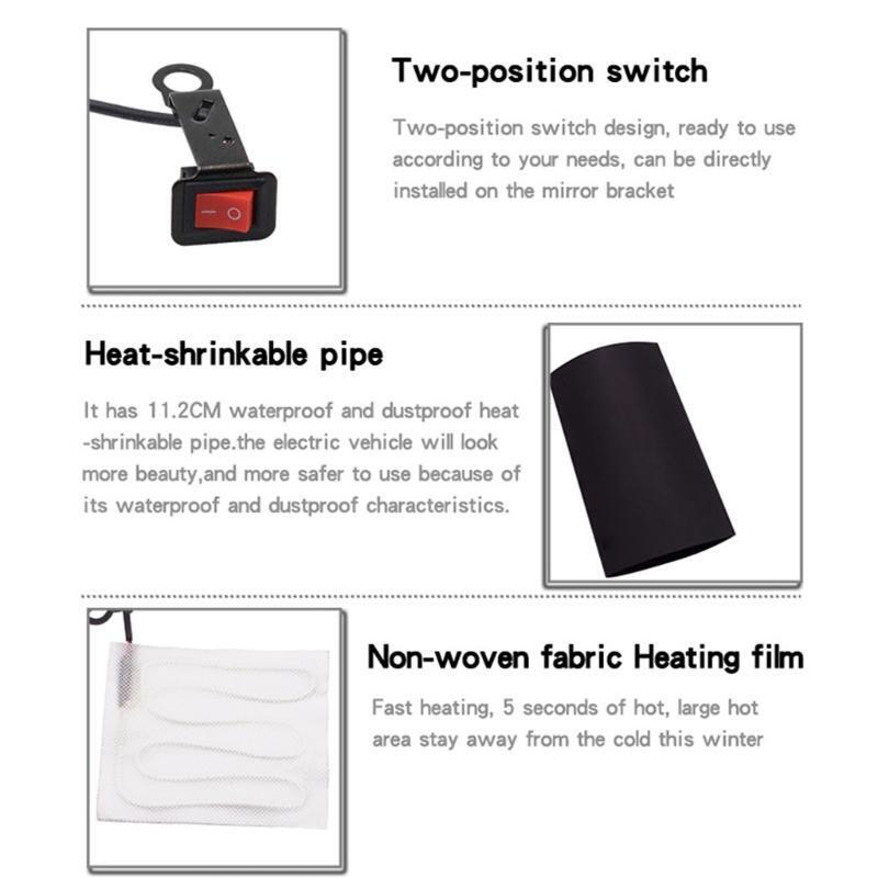 20-100V Handlebar Electric Hot Heated Pads Winter Hand Grips Heating Cushion