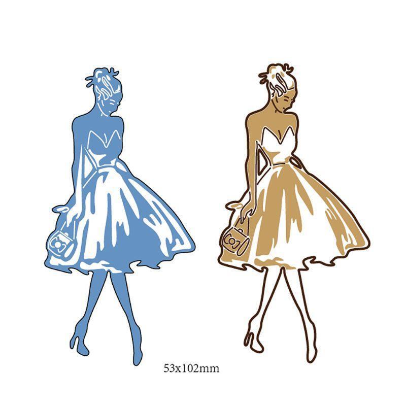 Catwalk Girl Metal Cutting Dies Stencil Scrapbooking DIY Album Stamp Paper Card