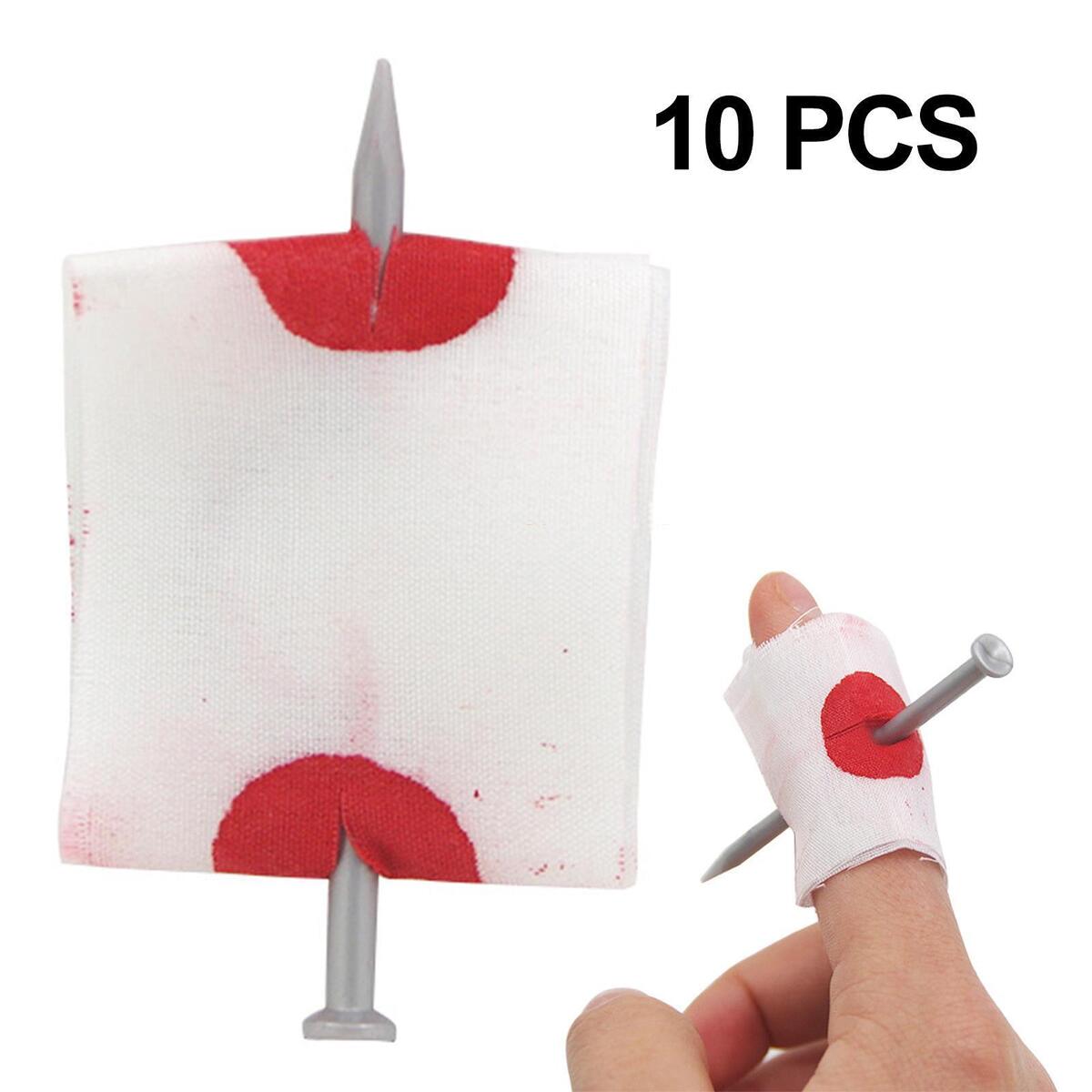 10 Pieces Bloody Nail Through Finger  Practical for  Party Carnival