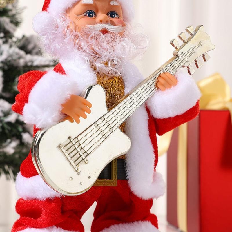 Musical Santa Claus Plays Guitar Electric Music Ornaments Christmas Xmas Gift