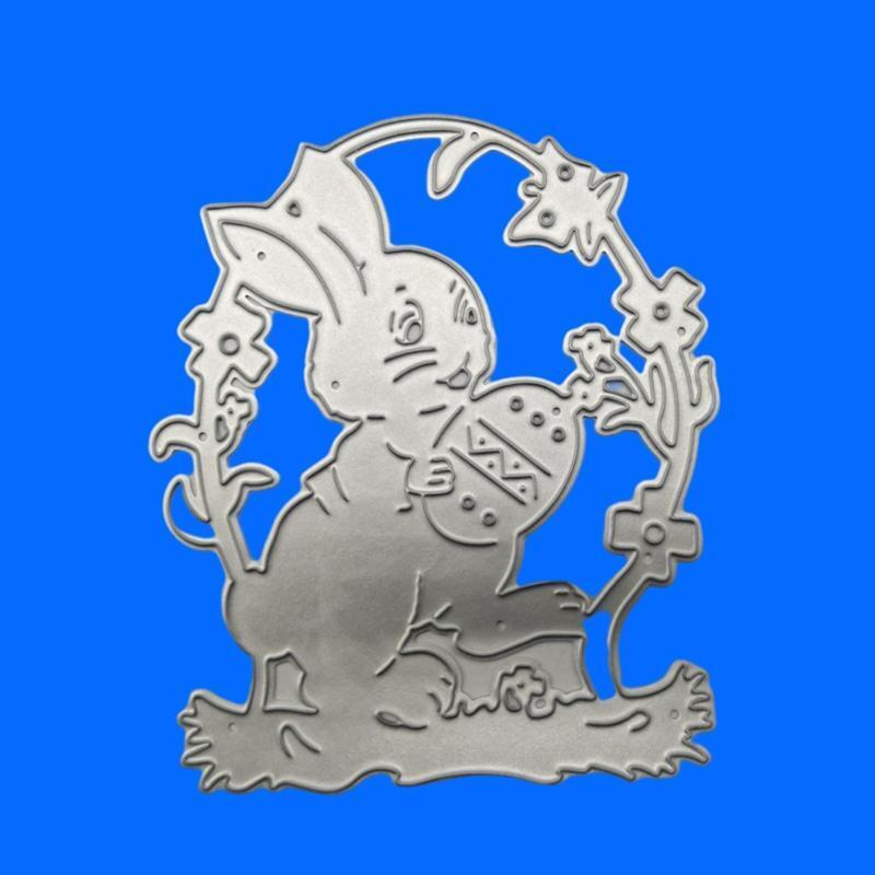 Easter Bunny Egg Wreath Metal Cutting Dies Stencil DIY Scrapbooking Album Paper