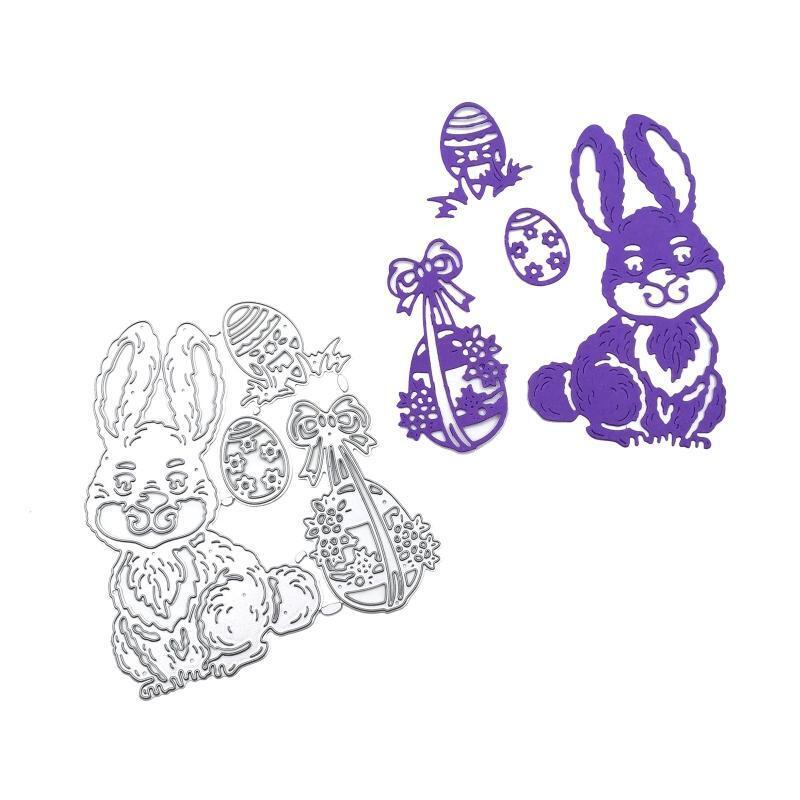 Cute Bunny Egg Carbon Steel Cutting Dies DIY Scrapbooking Photo Album Embossing