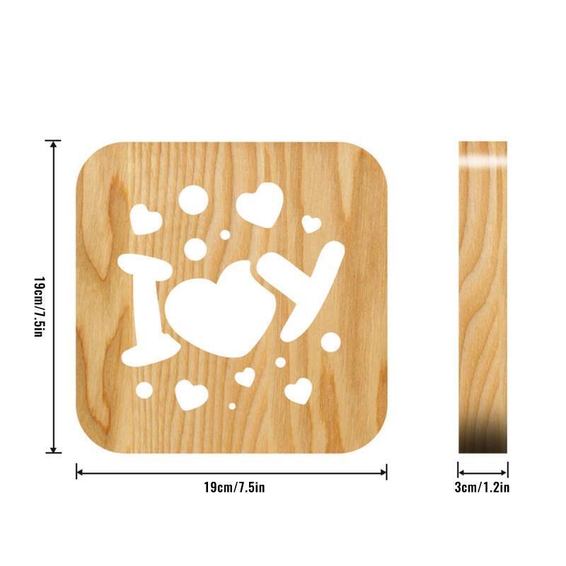 Bedside Night Light USB Lamp for Kids Room with Carved Shade for Dinning Room