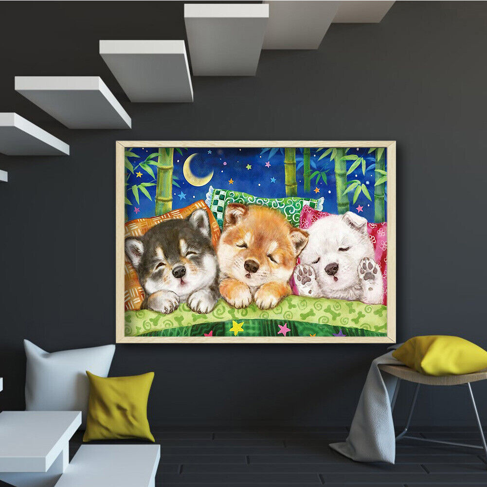 Dog Diamond Painting 5D DIY Full Round Drill Mosaic Animal Rhinestone Kits