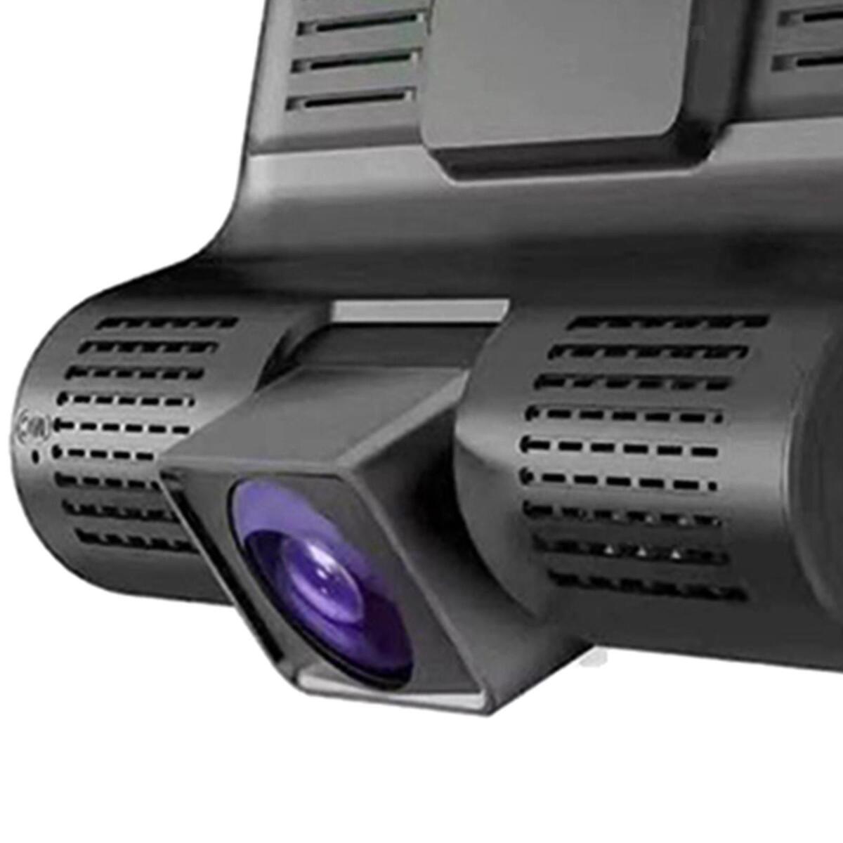 4'' HD 3 Lens Car Vehicle DVR   Cam Recorder w/ Rearview Camera 720P