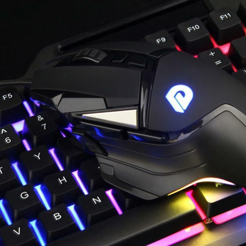 USB Computer Mouse Wired Light Up Mouse for Laptop RGB Colorful Breathing Light