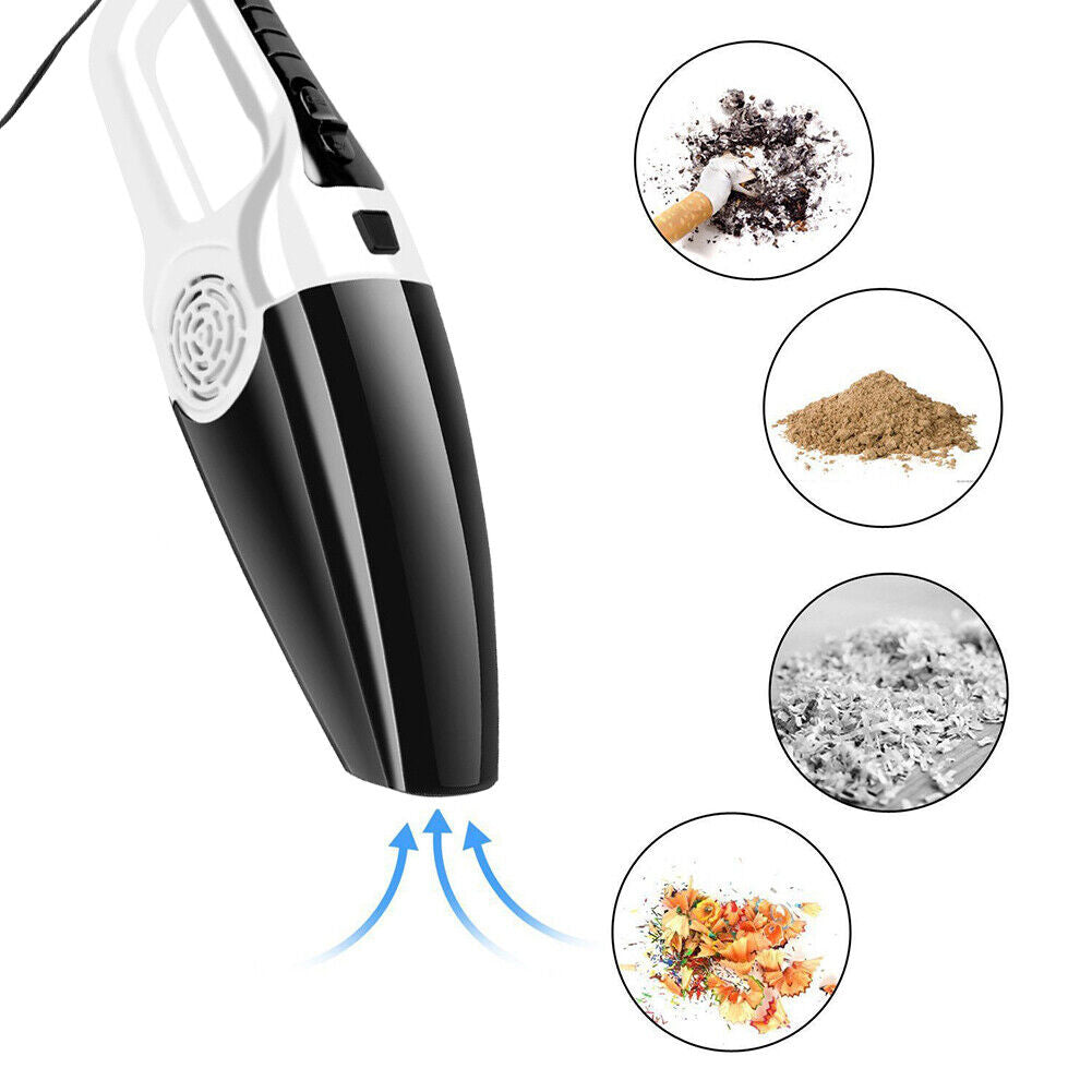 DC12V 120W Car Vacuum Cleaner 4500Pa High Suction Vacuum Cleaner (White)