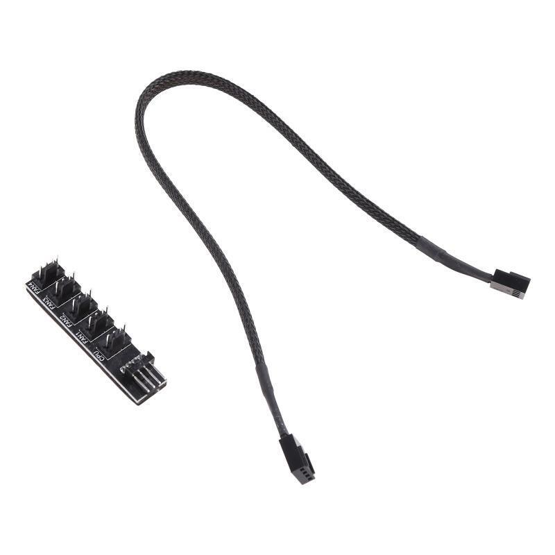 Cooling Fan Hub 1 to 5 Ports Fan Extension Cord 4Pin TX4 PWM CPU Temp Control