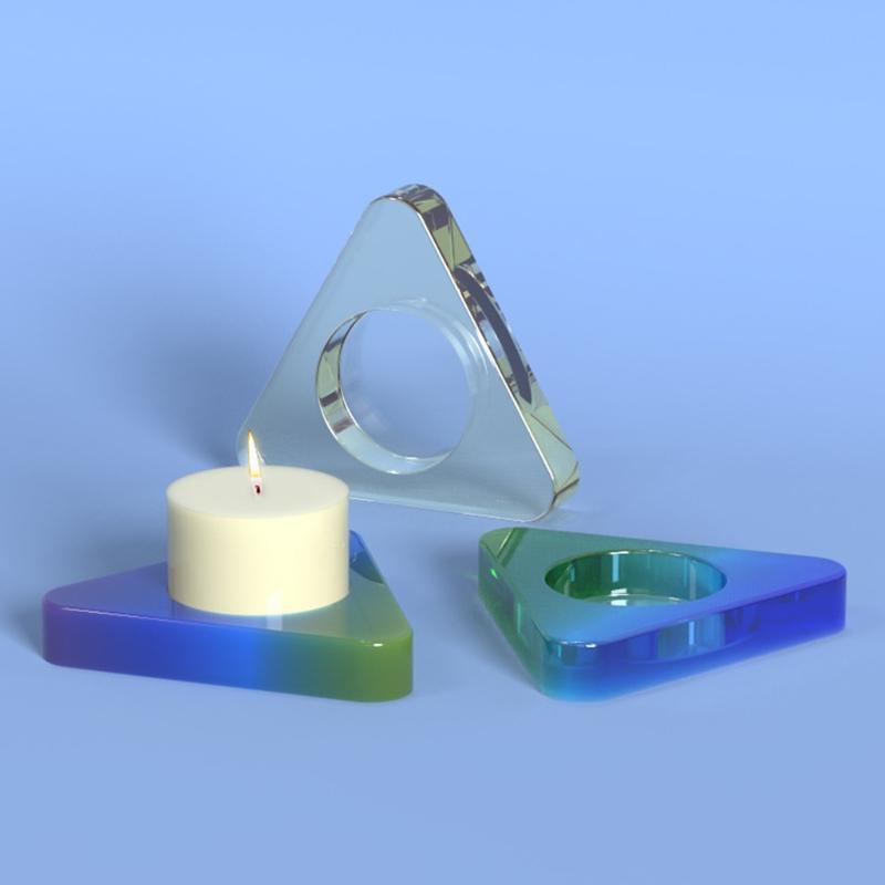 DIY Silicone Mold Candle Holder Mould Handmade Triangular Candle Holder Tea Cup