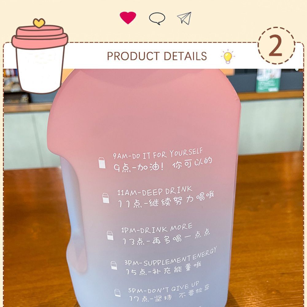 2200ml Outdoor Straw Water Jug Large Capacity Water Bottles Drinking Cup