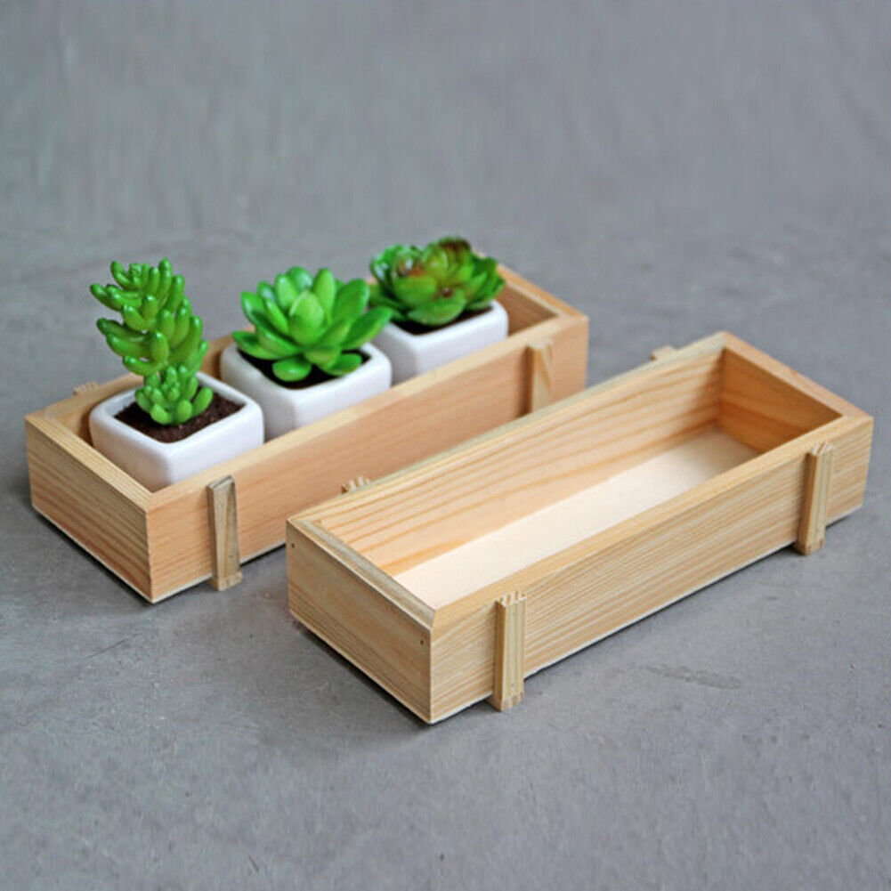 Burlywood Garden Flower Planter Succulent Rectangle Plant Storage Case