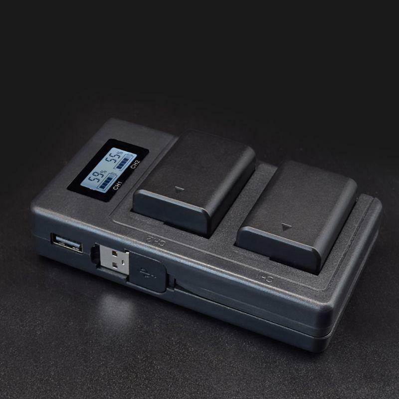 NP-FW50 Camera Battery Charger LCD Display Dual USB Charger for Sony A6000 A6500