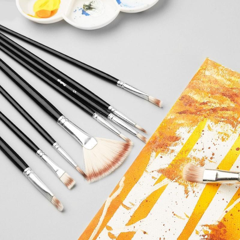 10 Sizes Acrylic Painting Brushes Kit Artist Paintbrushes for DIY Crafts Painter