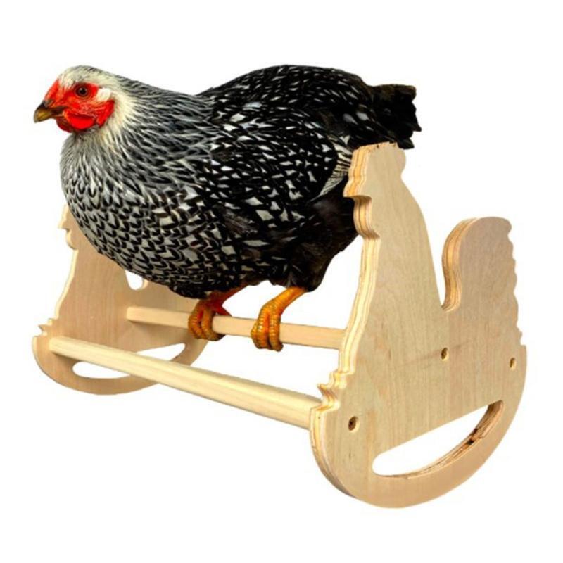 Coop Chicken Rocking Roosting Bar Solid Strong Natural Wooden Swing Ladder Perch
