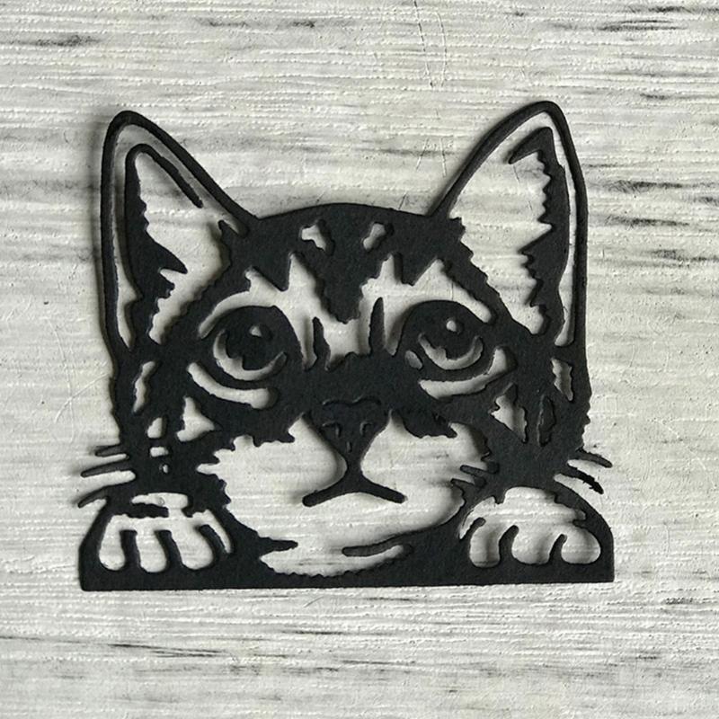 Cute Cat Head Shape Frame Carbon Steel Cutting Dies DIY Scrapbooking Photo Album