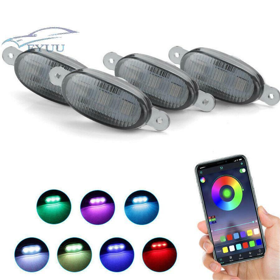 4x Raptor Style Smoked Lens RGB LED Front Grille Light APP Control For F150 F250