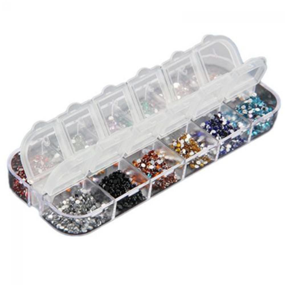 3600Pcs Women Glitter Manicure DIY Acrylic Tips Rhinestone Nail Art UV Gel