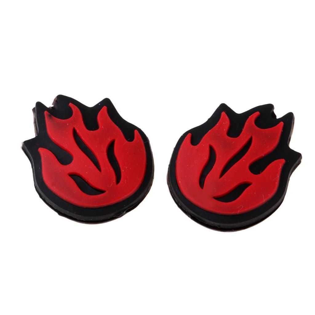 4 Pieces Silicone Flame Tennis Racket Shock Absorber Shockproof Damper Red