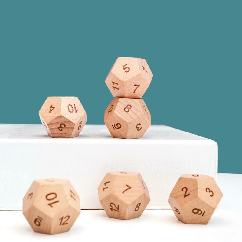 2Pcs 12 Sided Sculpture Digital Dice for Party/Family DIY Games Accessories 30mm