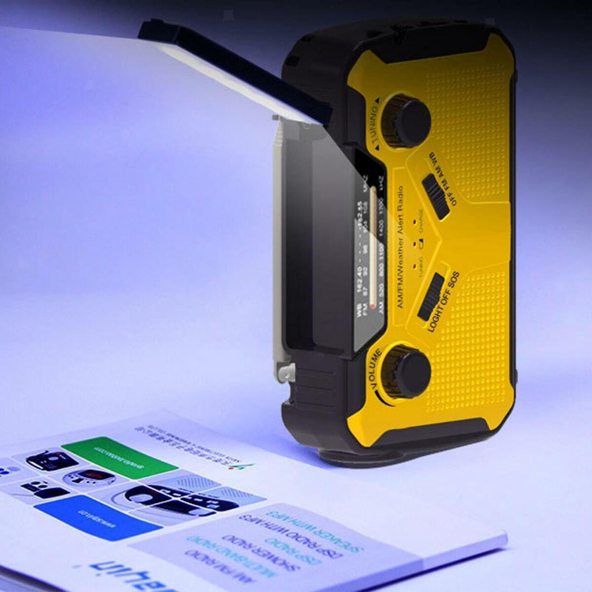 Emergency Weather Radio  Crank Solar ,LED Flashlight Cellphone Charger