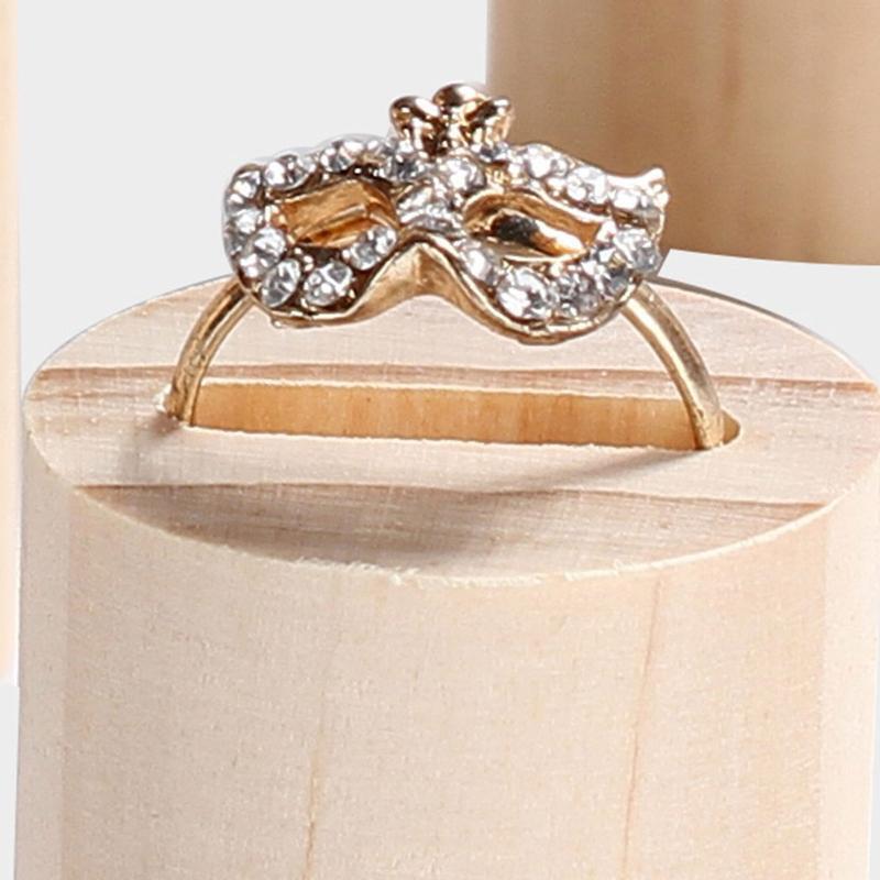 7x Ring Display Holder Jewelry Organizer Rack Cylinder Shape Shop Cabinet Show