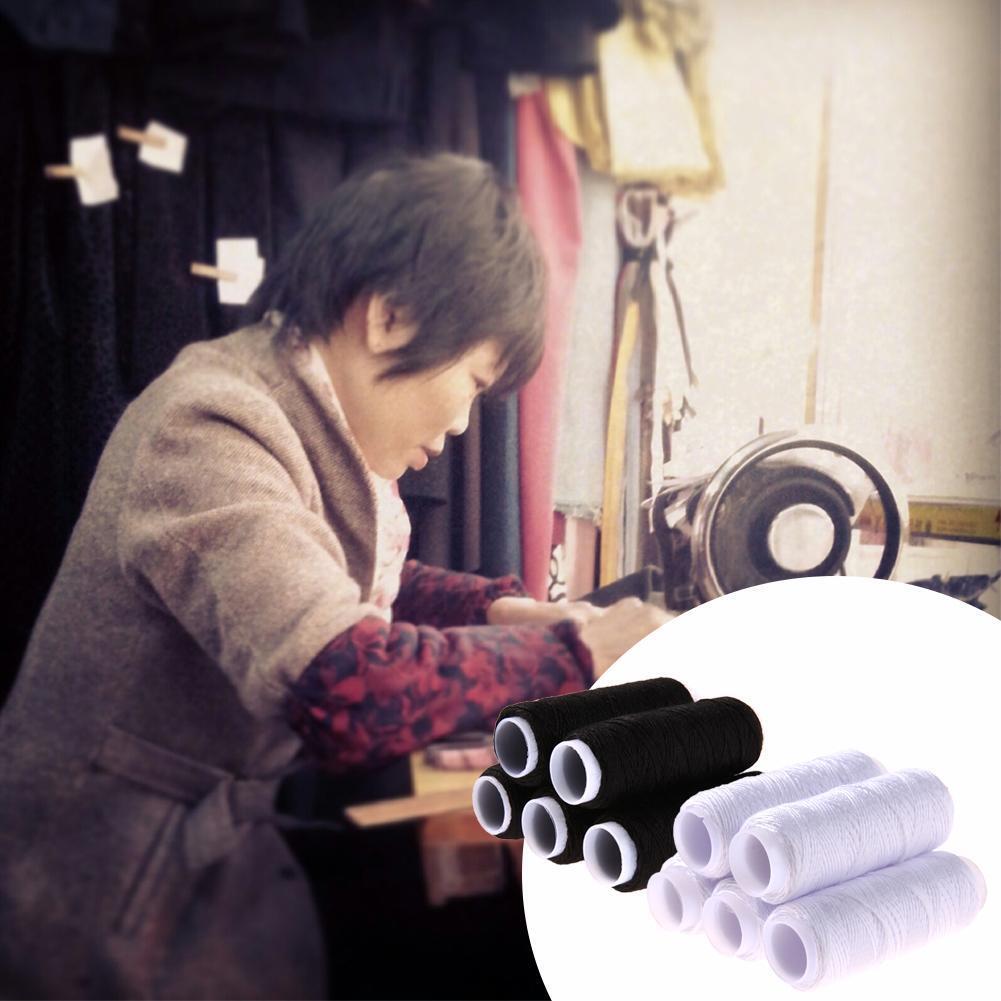 10pcs Hand Quilting Embroidery Sewing Thread for Home Stitch(Black+White)