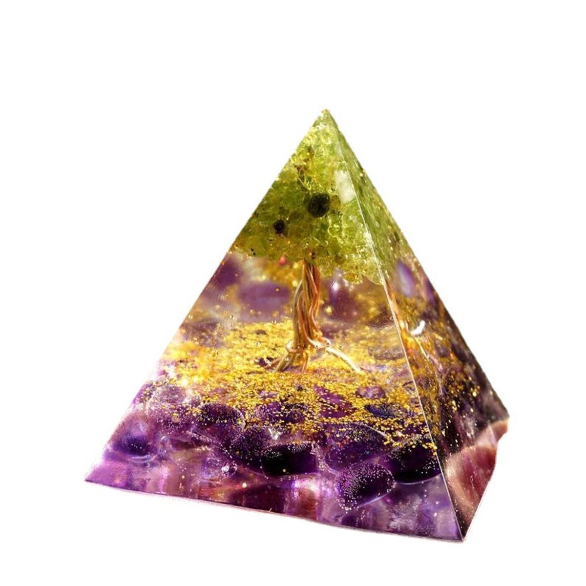 Crystal Chakra Orgone Pyramid Energy Orgone Stone Amethyst Peridot Crystal