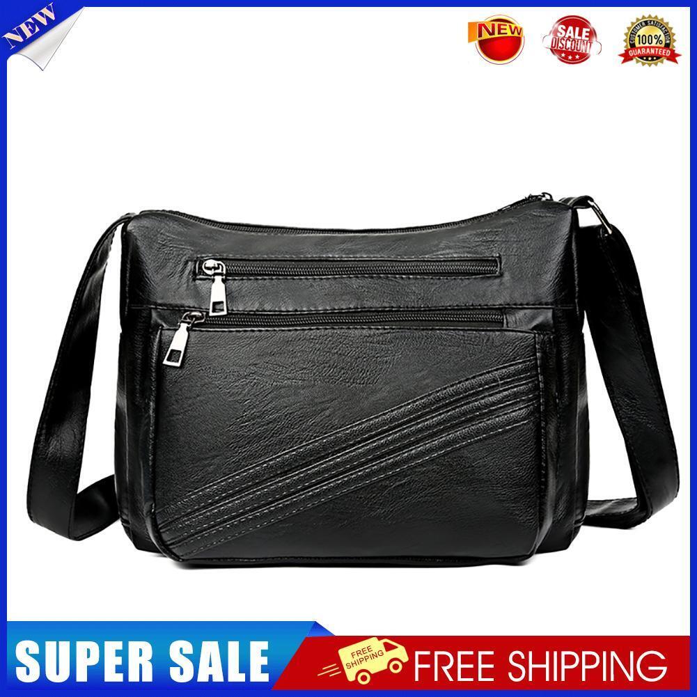 Women Shoulder Bag Soft Leather Solid Mother Pocket Zipper Crossbody Bags