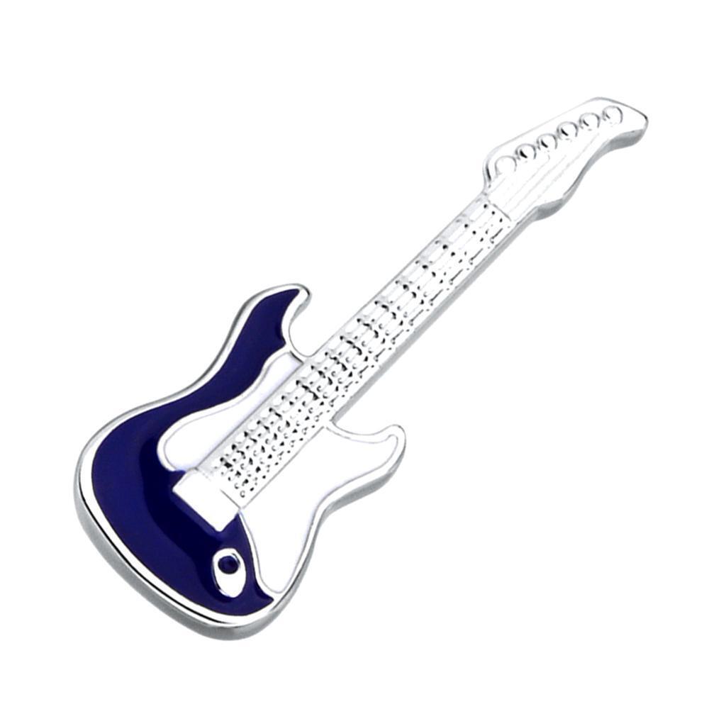 Chic Guitar Musical Instruments Enamel Guitar Brooch Pin Brass Corsage Badge