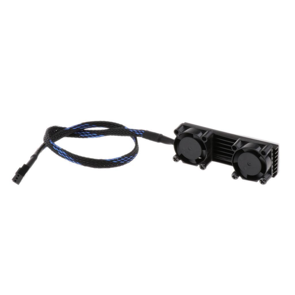 M.2 SSD 2280 3 Pin Dual Active Cooling Fan Heatsink Radiator Fin Black