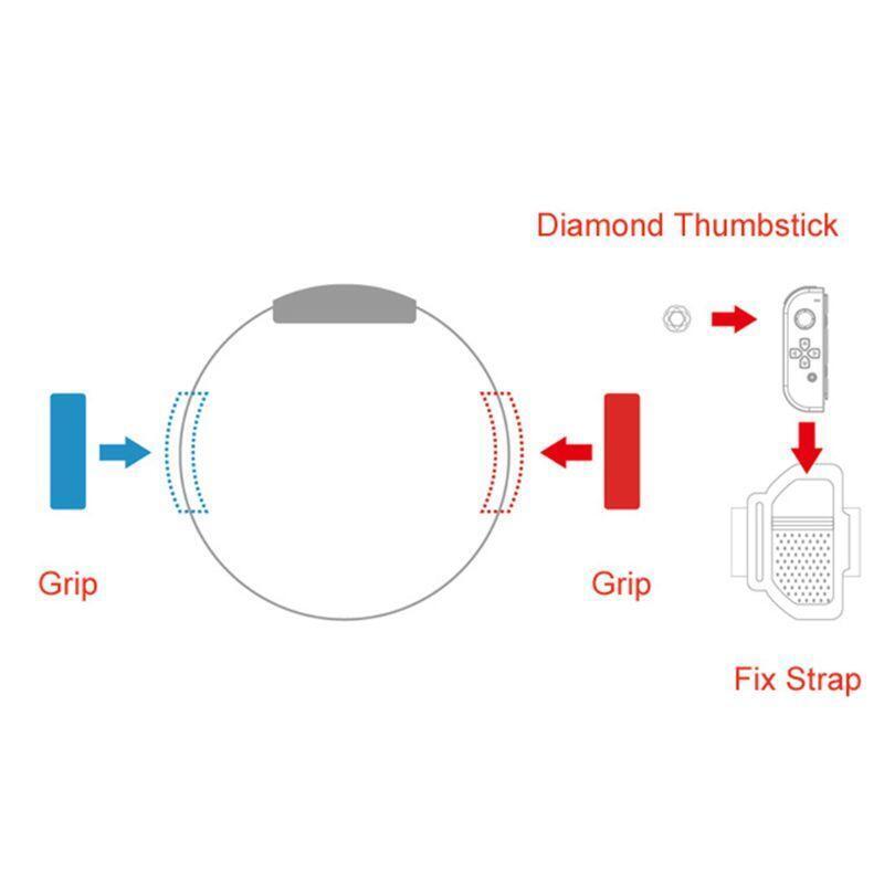 1Set 6In1 Elastic Leg Strap Sport Band Ring-Con Grips Rocker Cap for NS Switch