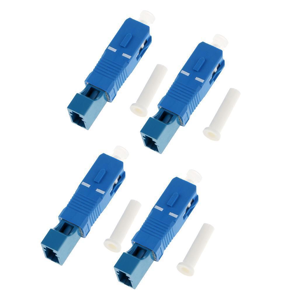 4 Piece 2.5 to 1.25mm SC Male to LC Female Single Mode Fiber Optic Connector
