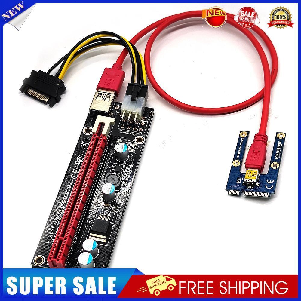 USB 3.0 Mini PCIE Riser SATA 16X PCIE PC Adapter Card Power Cable (6 Pin)