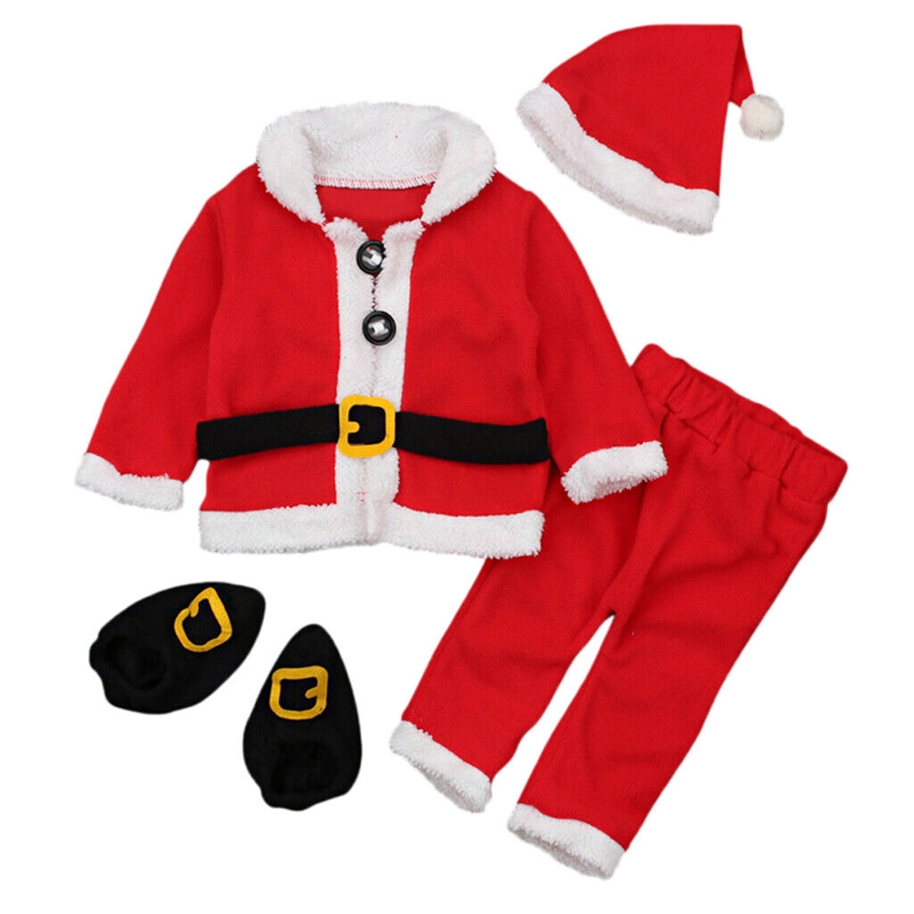 Infant   Santa Claus Costume Baby Christmas 4pcs Outfit 0-6Months