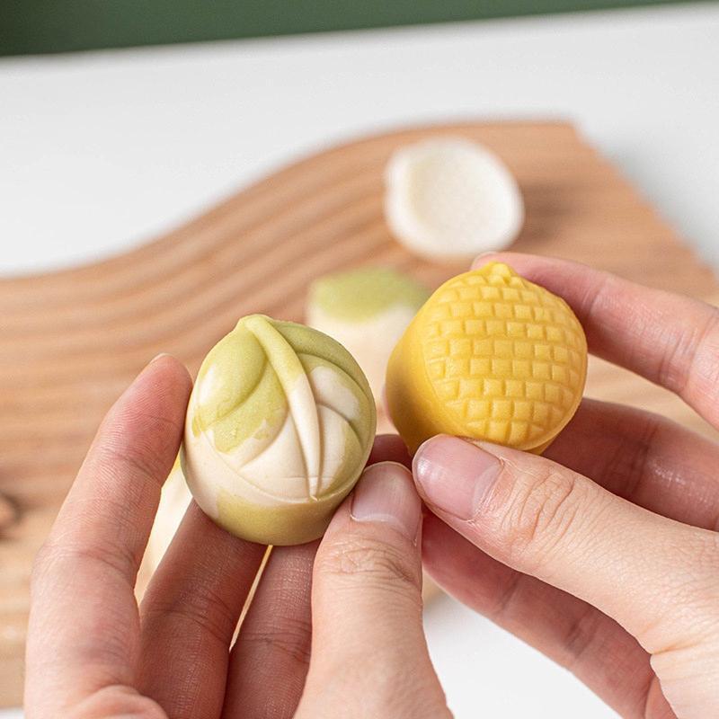 Durian Shape Stamps Moon Cake Moulds for Mid-Autumn Festival DIY Baking Mooncake