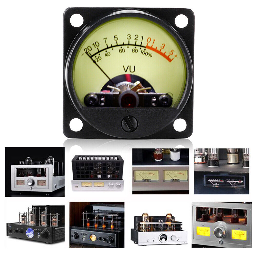TR-35 VU Meter Power Amplifier DB Table Audio Level Head Meter w/Backlight
