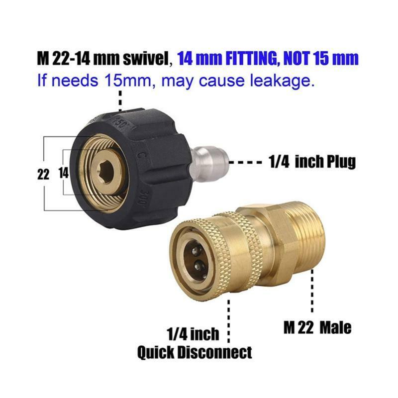Heavy Duty Pressure Washer Hose Adapter Male Female Head Outside 22 Imside 17
