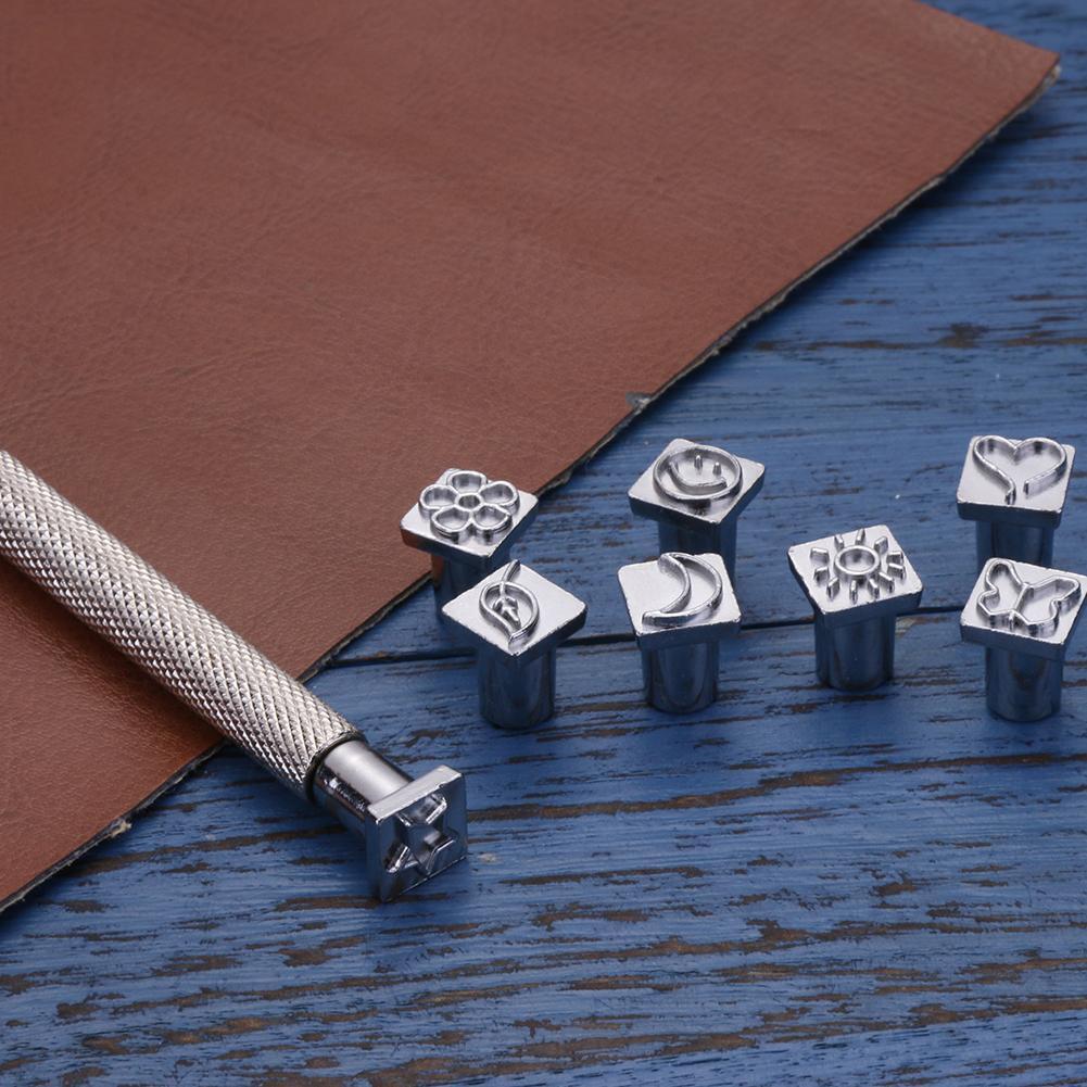 9 in 1 DIY Leather Printing Tool Steel Metal Carving Leathercraft Tool Kit