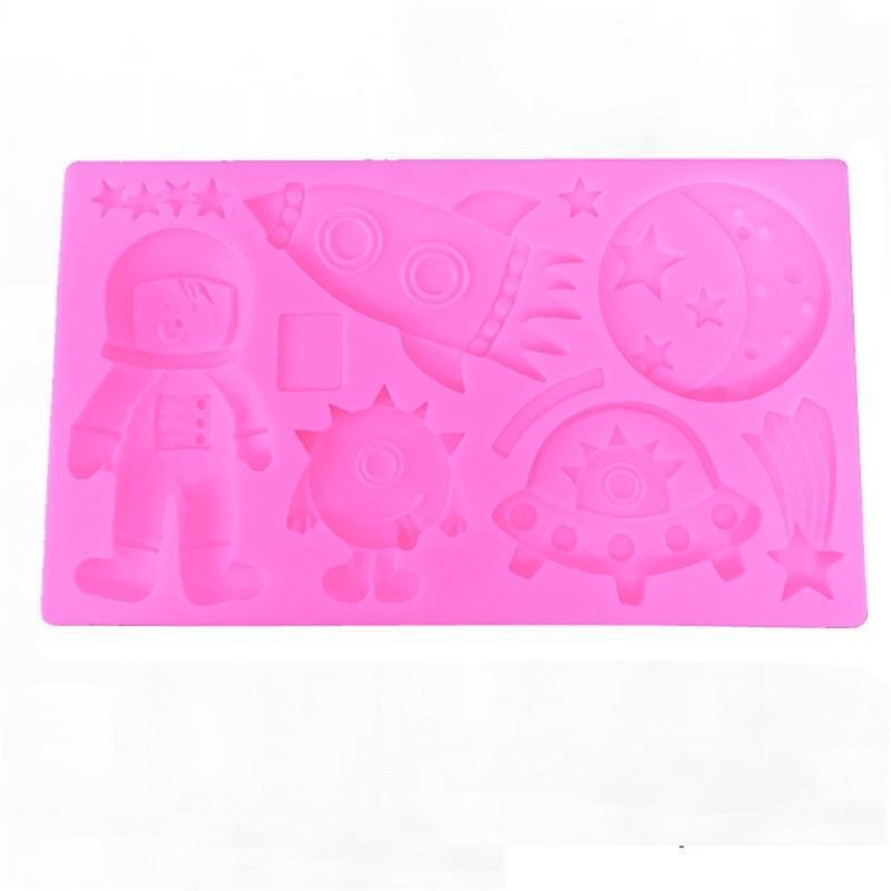 Silicone Mold for Baking Rocket Alien Chocolate Making Mould for Birthday Decor