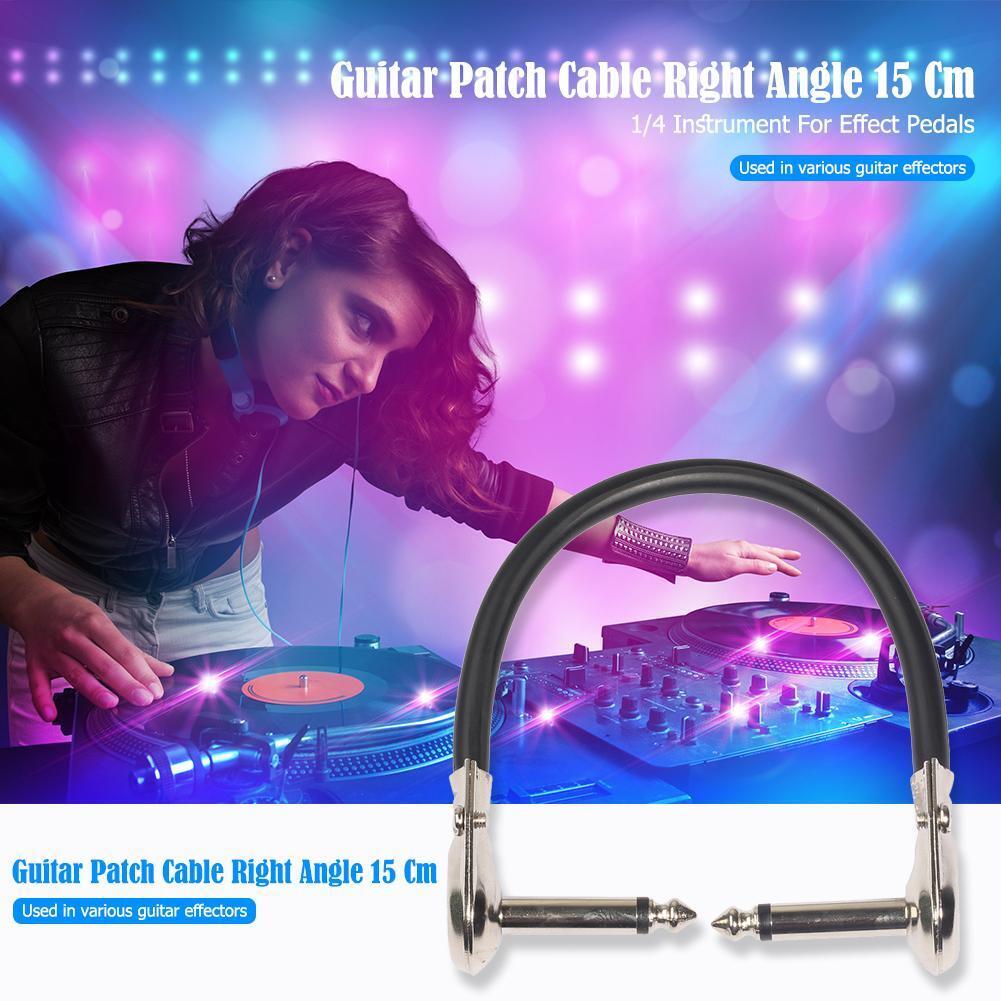 Right Angle 15cm 6.35mm Male to Male Guitar Patch Cable for Effect Pedals