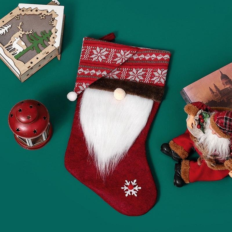 Christmas Gnome Stockings 2pcs/set Hanging Pendant Xmas New Year Festival Party