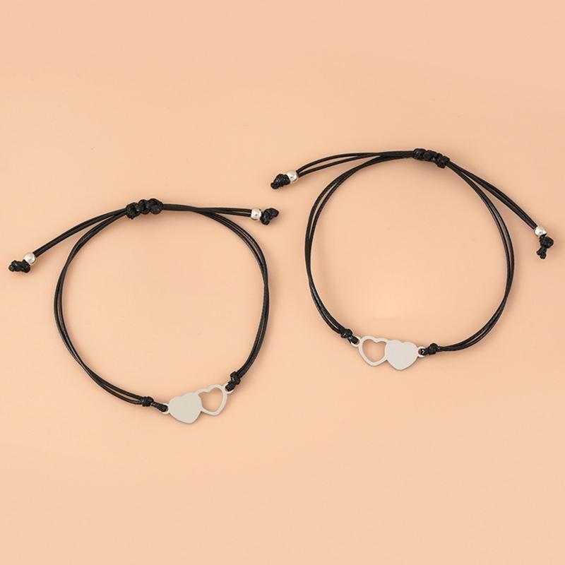 2 Pieces Set Sisters Hollow Card Bracelet for Couples Sister Mom and Daughter