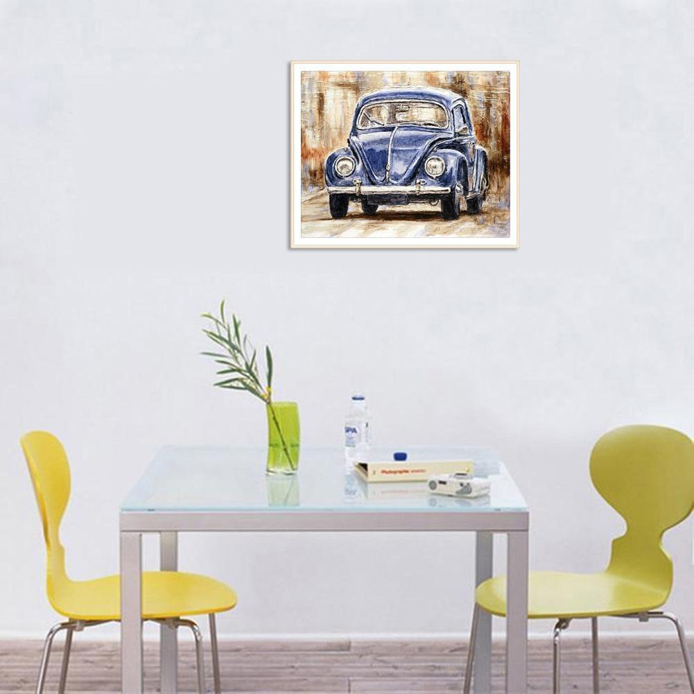 Car Pattern Round Diamond Painting 5D Full Drill Cross Stitch Drawing Decor