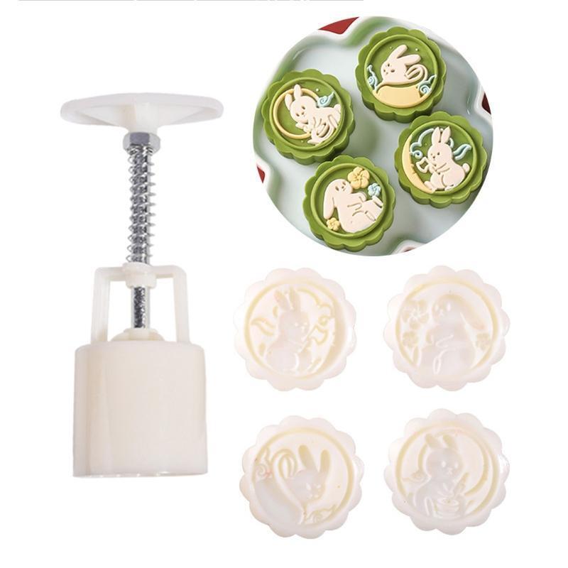 Plastic Mooncake Mold for Mid-Autumn Festival Handpressure Rabbit Mooncake Mould