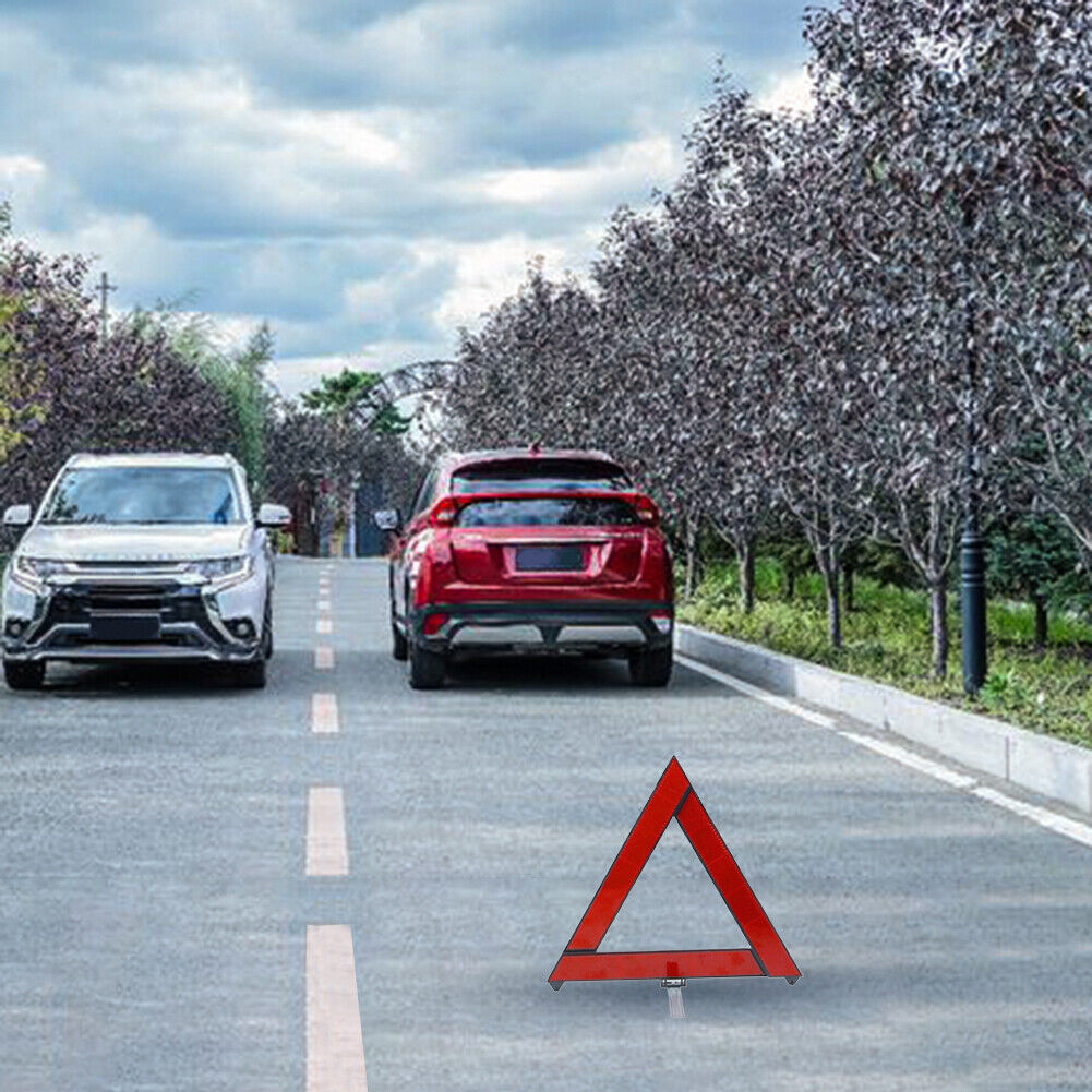 Car Emergency Breakdown Safety Warning Tripod Foldable Red Reflector Sign