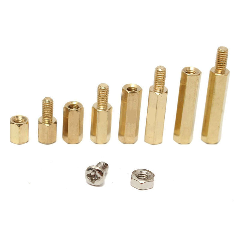 120Pcs M3 Male Female Hex Brass Spacer Standoffs PCB Board Screws Nut Assortment
